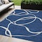 Homeroots 5' X 8' Navy Blue And Ivory Abstract Washable Indoor Outdoor Area Rug 597494 - alternate 1