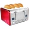 Megachef 4 Slice Toaster in Stainless Steel Red MG-TS2700 - alternate 1