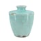 Homeroots 12" Aqua Terracotta Crackle Glaze Round Table Vase 534265 - alternate 1