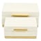 Homeroots Set of Two White And Gold Square Nesting Decorative Storage Boxes With Lids, 2PK 712923 - alternate 8