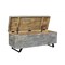 Homeroots 46in Gray and Black Distressed Solid Wood Storage Bench with Flip Top 489212 - alternate 5