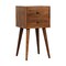 Homeroots 22" Brown Solid Wood Two Drawer Nightstand 701703 - alternate 6