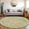 Homeroots 8' Artichoke Green Round Floral Medallion Washable Indoor Outdoor Area Rug 607832 - alternate 6