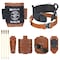 Klein Tools Belt, Toolbelt System, Ironworker, Complete, L, Brown/Black, Leather, Steel, Brass, 9 Pockets 5800IWBL - alternate 1