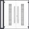 Vdomdoors Metal Double Doors Deux 0757 Gray Graphite Frosted Glass 1 Sidelight Entry Modern Painted 84x96 (W7 DEUX0757DEXD-GRE-W72+12xH96-RH-O - alternate 2