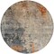 Homeroots 8' Khaki Gray And Copper Round Abstract Washable Indoor Outdoor Area Rug 606112 - alternate 4