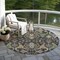 Homeroots 8' Black Green And Brown Round Floral Washable Indoor Outdoor Area Rug 605273 - alternate 6