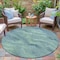 Homeroots 8' Teal Blue And Ivory Round Abstract Washable Indoor Outdoor Area Rug 631319 - alternate 6