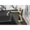 Kingston Brass One-Handle Single-Hole Bathroom Faucet with Push Pop-Up Drain, Polished Brass KS3542TKL - alternate 5