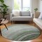 Homeroots 8' Green And Artichoke Green Round Abstract Washable Indoor Outdoor Area Rug 577303 - alternate 4