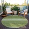 Homeroots 8' Green And Ivory Round Abstract Washable Indoor Outdoor Area Rug 599954 - alternate 6