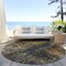 Homeroots 8' Gray Brown And Gold Round Abstract Washable Indoor Outdoor Area Rug 606064 - alternate 4