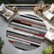Homeroots 8' Gray Black And Red Round Striped Washable Indoor Outdoor Area Rug 613274 - alternate 4