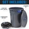 Magnum Tool Gray 55 Gallon Trash Can Set (Trash Can, Quiet Dolly, and Reinforced Lid) (3 Set) CMTC-CLD0-55G03 - alternate 5
