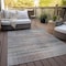 Homeroots 3' X 5' Copper Gray And Blue Striped Washable Indoor Outdoor Area Rug 588052 - alternate 7