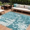 Homeroots 8' X 10' Teal Blue And Ivory Abstract Washable Indoor Outdoor Area Rug 613377 - alternate 1
