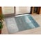 Homeroots 3' X 5' Teal Blue And Gray Abstract Washable Indoor Outdoor Area Rug 632059 - alternate 1