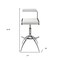 Homeroots Set of Two White and Silver Metal and Faux Leather Low Back Adjustable Height Bar Chairs, 2PK 555024 - alternate 4