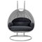 Leisuremod Mendoza Light Grey Wicker Hanging 2 person Egg Swing Chair with Dark Grey Cushions MSCLGR-53DGR - alternate 6