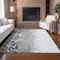 Homeroots 9' X 12' Gray Silver And Charcoal Abstract Washable Indoor Outdoor Area Rug 582522 - alternate 5