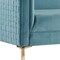 Homeroots 83" Teal Blue Velvet Sofa With Gold Legs 488837 - alternate 4