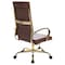 Leisuremod Benmar High-Back Leather Office Chair with Gold Frame, Brown BOTG19BRL - alternate 6