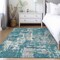 Homeroots 9' X 12' Teal Blue Gray And Ivory Abstract Washable Indoor Outdoor Area Rug 598002 - alternate 6