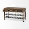 Homeroots Brown Solid Wood Top Kitchen Island With Two Tier Black Metal Rolling 380617 - alternate 6