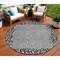 Homeroots 8' Gray Round Animal Print Washable Indoor Outdoor Area Rug 607652 - alternate 1