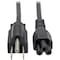 Eaton Tripp Lite Series 3-Slot Power Cord, NEMA 5-15P to C5 - Laptop/Notebook, 7A, 125V, 18 AWG, 6 ft. P013-006 - alternate 1