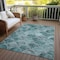 Homeroots 5' X 8' Teal Blue Aqua And Gray Abstract Washable Indoor Outdoor Area Rug 577692 - alternate 5