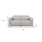 Homeroots 73in Light Gray and Black Italian Leather Power Reclining Loveseat 720488 - alternate 7