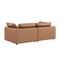 Homeroots 86in Chestnut and Brown Italian Leather Loveseat 720474 - alternate 8
