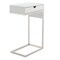 Homeroots 26" Silver Metallic and White Veneer End Table with Drawer 544066 - alternate 4