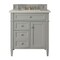 James Martin Vanities Brittany 30" Single Vanity, Urban Gray, w/ 3 CM Siberian Silestone Top 650-V30-UGR-3SFR - alternate 1