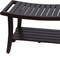 Homeroots 30" Dark Brown Teak Rectangular Shower Bench With Shelf 376670 - alternate 5