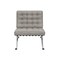 Homeroots 30" Gray and Silver Tufted Faux Leather and Stainless Steel Folding Lounge Chair 684449 - alternate 1