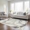 Homeroots 3' X 5' Ivory Gray And Beige Abstract Washable Indoor Outdoor Area Rug 599130 - alternate 4