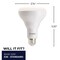 Bulbrite LED Filament 8W Dimmable BR30 Light Bulb, Frost Glass, Medium E26 Base, 2700K, 650lu, 48PK 861693 - alternate 6