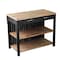 Homeroots Black and Natural 44in Kitchen Island With Storage 402576 - alternate 5