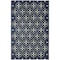 Homeroots 4' X 6' Navy Blue And Ivory Geometric Indoor Outdoor Area Rug 572557 - alternate 1