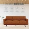 Leisuremod Chester Modern Leather Sofa with Birch Wood Base, Cognac Tan CS83TN-L - alternate 5