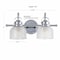 Jonathan Y Virginia 17.25" 2-Light Metal/Glass LED Vanity Light, Chrome JYL7408A - alternate 6