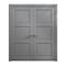Sartodoors Interior Solid French Double Doors 60 x 84 inches, Ego 5010 Painted Grey Oak, Wood Interior Solid EGO5010DD-SEK-6084 - alternate 1