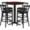 Flash Furniture Round Mahogany Bar Table, X-Base, Blk Seats, 24", 24" L, 24" W, 42" H, Laminate Top, Wood Grain HDBF1034-GG - alternate 1