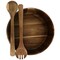 Gibson Elite 3 Piece Acacia Wood Salad Bowl and Spoon Set in Brown 78975.03 - alternate 5