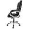 Elama High Back Adjustable Faux Leather Office Chair in Black with Silver Base ELM-F-014 - alternate 6