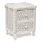 Homeroots 26" White Wicker And Glass Two Drawer Nightstand 571340 - alternate 6