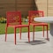 Homeroots Set of Two Red Heavy Duty Plastic Outdoor Stacking Dining Chairs, 2PK 565269 - alternate 4