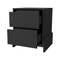 Homeroots 20" Black Wood Two Drawer Nightstand 534910 - alternate 5